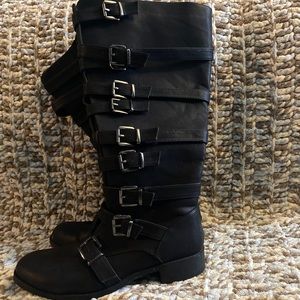 Torrid Mulit Buckle Strap Boots size 11 Wide Calf
